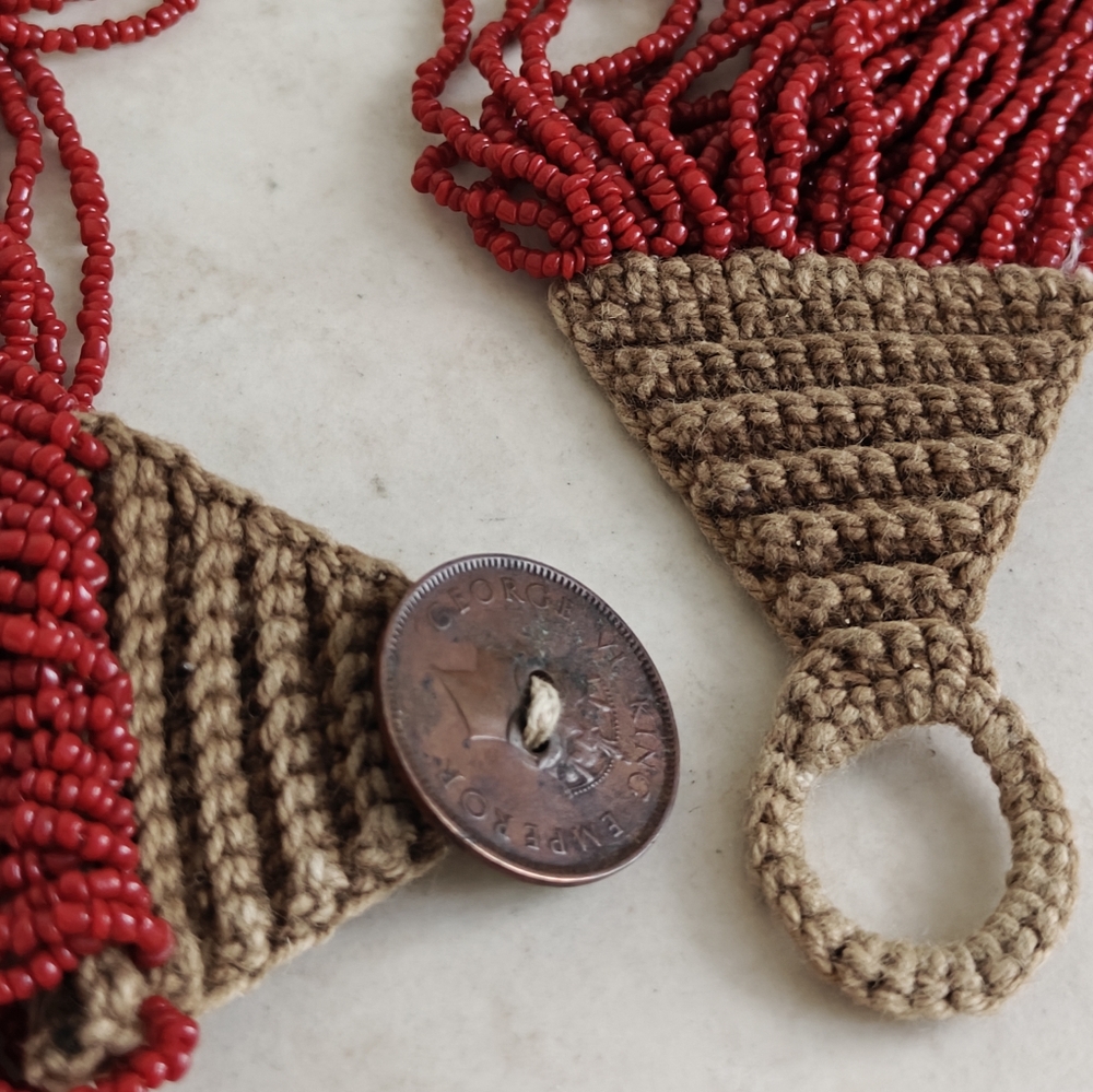 Vintage Red Coral Beaded 39 Strands Necklace - Picture 2 of 16